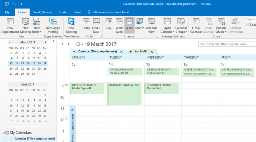 Outlook Calendar Ntuity